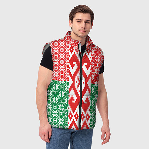 Мужской жилет Белоруссия Обережные Узоры Алатырь / 3D-Светло-серый – фото 3