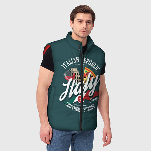Мужской жилет Italy Италия / 3D-Красный – фото 3