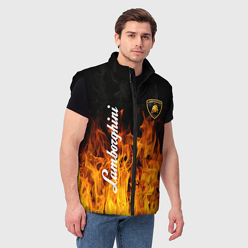Мужской жилет Lamborghini пламя огня / 3D-Черный – фото 3
