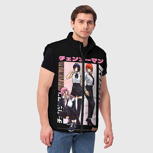 Мужской жилет Человек бензопила лучшие девочки макима пауэр резе / 3D-Черный – фото 3
