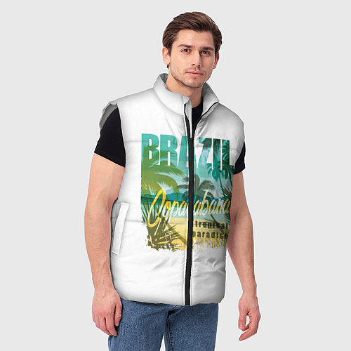 Мужской жилет Тропический Рай Бразилии / 3D-Светло-серый – фото 3