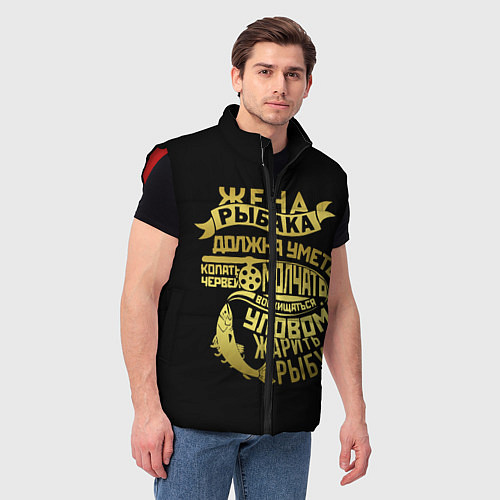 Мужской жилет Жена Рыбака Должна Уметь / 3D-Красный – фото 3