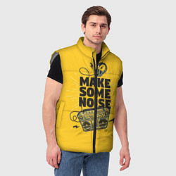 Мужской жилет Make Some Noise музыка, цвет: 3D-светло-серый — фото 2