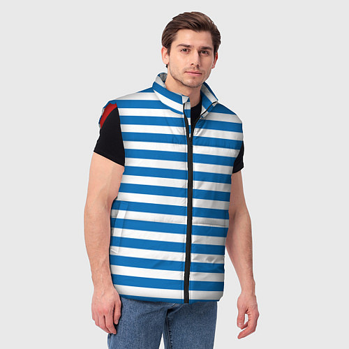 Мужской жилет ТЕЛЬНЯШКА ВДВ В ПОЛОСКУ / 3D-Красный – фото 3