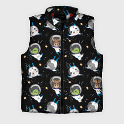 Мужской жилет Звери в космосе паттерн, цвет: 3D-красный