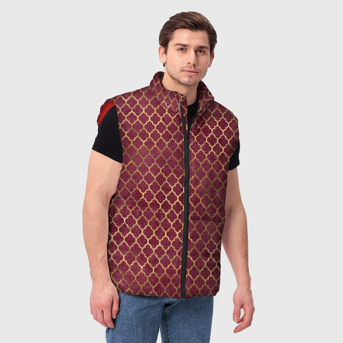 Мужской жилет Gold & Red pattern / 3D-Красный – фото 3
