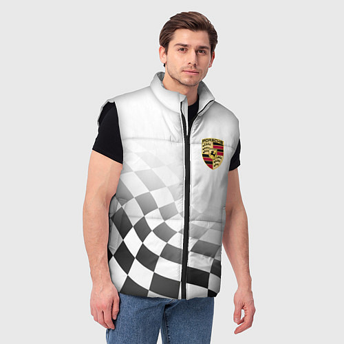 Мужской жилет Porsche Порше Финишный флаг / 3D-Черный – фото 3