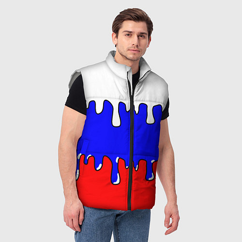 Мужской жилет Триколор Необычный / 3D-Светло-серый – фото 3
