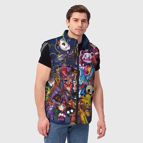 Мужской жилет Cute Fnaf Pattern / 3D-Светло-серый – фото 3
