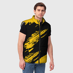 Мужской жилет BLACK AND YELLOW GRUNGE ГРАНЖ, цвет: 3D-светло-серый — фото 2