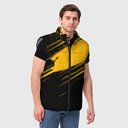 Мужской жилет Black and yellow grunge, цвет: 3D-светло-серый — фото 2