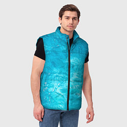 Мужской жилет Голубой океан Голубая вода, цвет: 3D-черный — фото 2