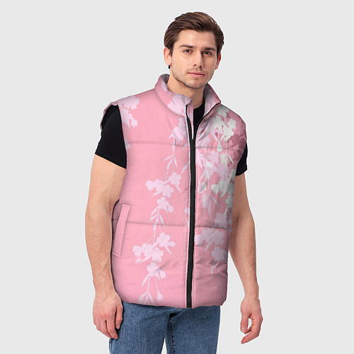 Мужской жилет Цветущая ива / 3D-Черный – фото 3