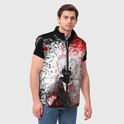 Мужской жилет Канеки Кен Брызги Краски Токийский Гуль / 3D-Светло-серый – фото 3