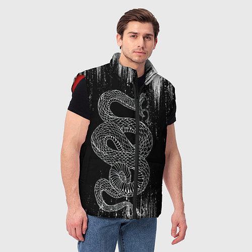 Мужской жилет Snake Краски Змея ЧБ / 3D-Красный – фото 3