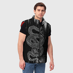 Мужской жилет Snake Краски Змея ЧБ, цвет: 3D-красный — фото 2