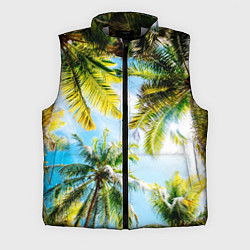 Мужской жилет Пальмы под солнцем, цвет: 3D-светло-серый