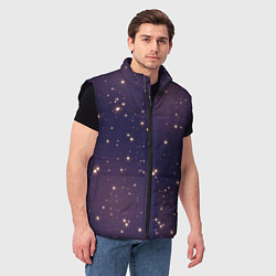 Мужской жилет Звездное ночное небо Галактика Космос, цвет: 3D-черный — фото 2
