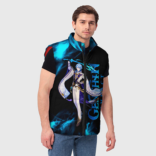 Мужской жилет Kamisato Ayato Камисато Аято / 3D-Красный – фото 3