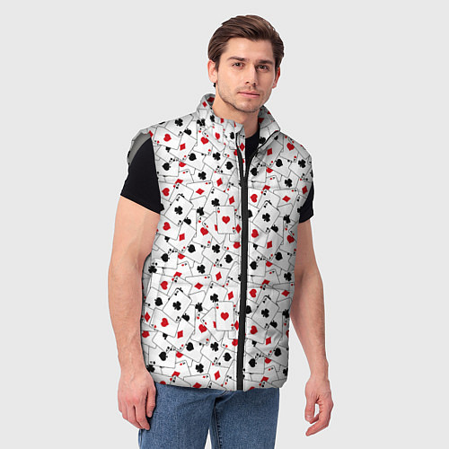 Мужской жилет Карточные Тузы / 3D-Светло-серый – фото 3