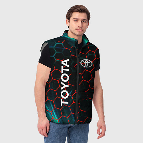 Мужской жилет Toyota соты / 3D-Светло-серый – фото 3
