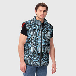 Мужской жилет Абстрактный узор в дудл стиле Рисунок от руки Лини, цвет: 3D-красный — фото 2