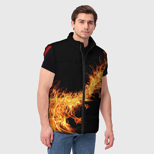 Мужской жилет Огонь Стихия / 3D-Красный – фото 3