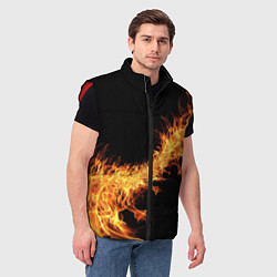 Мужской жилет Огонь Стихия, цвет: 3D-красный — фото 2