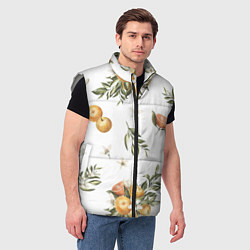 Мужской жилет Цветы и Мандарин, цвет: 3D-светло-серый — фото 2