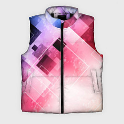 Мужской жилет Розово-голубая абстрактная геометрия, цвет: 3D-черный