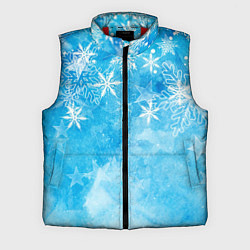 Мужской жилет Новогодние снежинки, цвет: 3D-красный