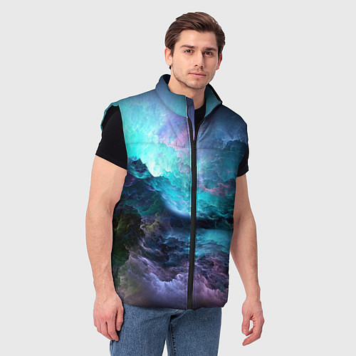 Мужской жилет Разноцветные тучи / 3D-Черный – фото 3