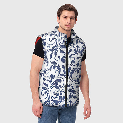 Мужской жилет Гжелевый рисунок / 3D-Красный – фото 3
