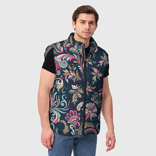 Мужской жилет Холодная хохлома / 3D-Светло-серый – фото 3