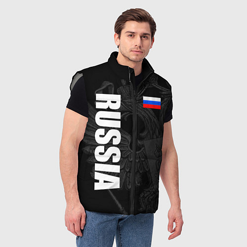 Мужской жилет RUSSIA - BLACK EDITION / 3D-Светло-серый – фото 3