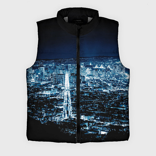 Мужской жилет Ночной город night city / 3D-Светло-серый – фото 1