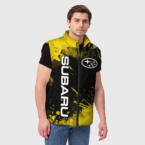 Мужской жилет СУБАРУ - SUBARU Желтые пятна / 3D-Черный – фото 3