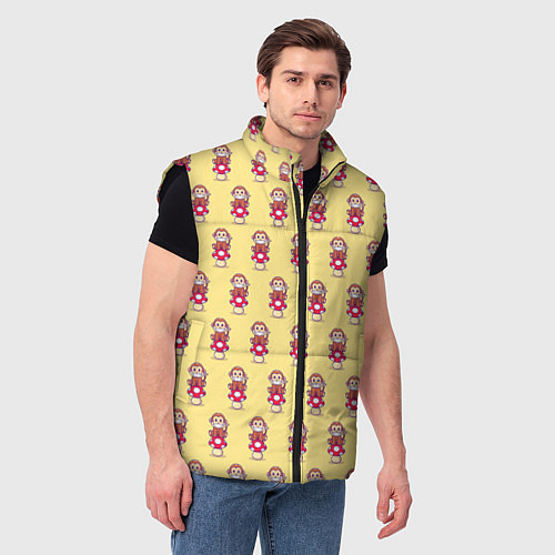 Мужской жилет Обезьянка на грибе / 3D-Черный – фото 3