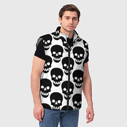 Мужской жилет Черепа на белом фоне, цвет: 3D-светло-серый — фото 2