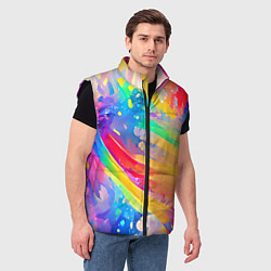 Мужской жилет Радужный рисунок, цвет: 3D-черный — фото 2