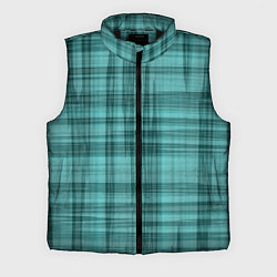 Мужской жилет Клетчатый узор цвета морской волны checkered patte, цвет: 3D-черный