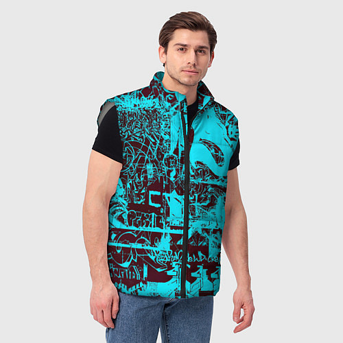 Мужской жилет БИРЮЗОВАЯ ПАЛИТРА ЦВЕТА / 3D-Светло-серый – фото 3