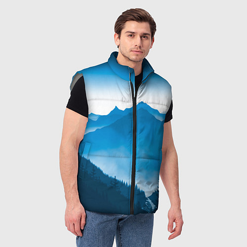 Мужской жилет Горы Лес / 3D-Светло-серый – фото 3