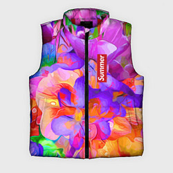 Мужской жилет Красочный цветочный паттерн Лето Colorful Floral P, цвет: 3D-красный