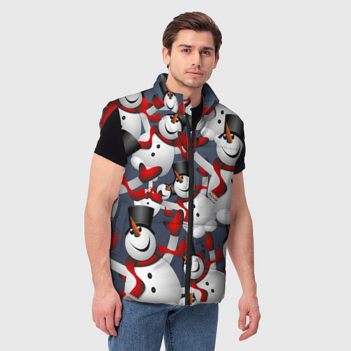 Мужской жилет ВОЗДУШНЫЕ СНЕГОВИКИ / 3D-Красный – фото 3