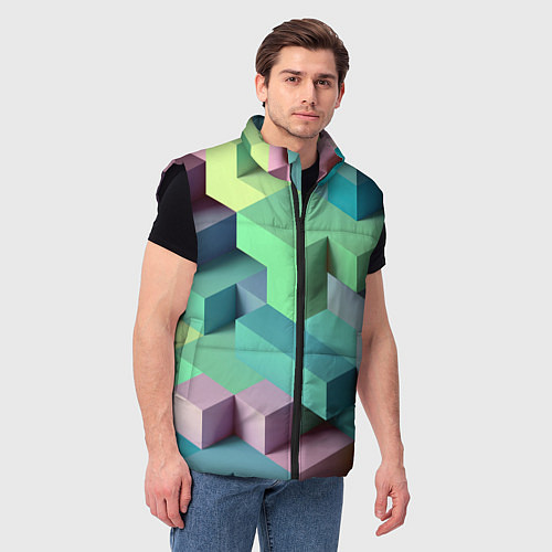 Мужской жилет GEOMETRIC SHAPES / 3D-Черный – фото 3