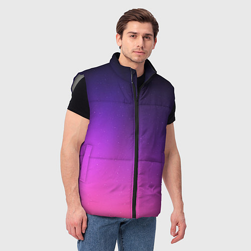 Мужской жилет Розовофиолетовый градиент / 3D-Светло-серый – фото 3