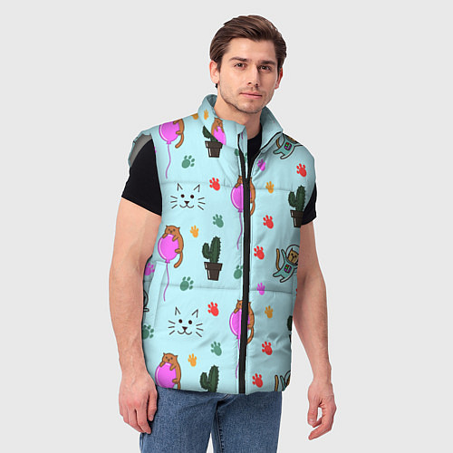 Мужской жилет ИГРИВЫЕ КОТЯТА / 3D-Светло-серый – фото 3