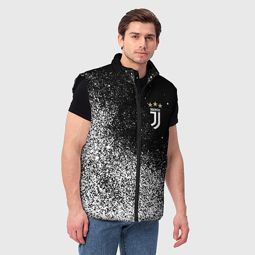 Мужской жилет Ювентус juventus Белые брызги / 3D-Черный – фото 3