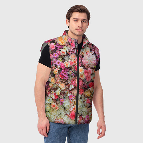 Мужской жилет MILLION MULTICOLORED FLOWERS / 3D-Светло-серый – фото 3